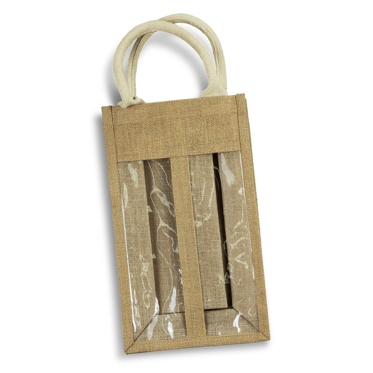 Stock Jute Double Wine Carrier With PVC(SJB-35T)