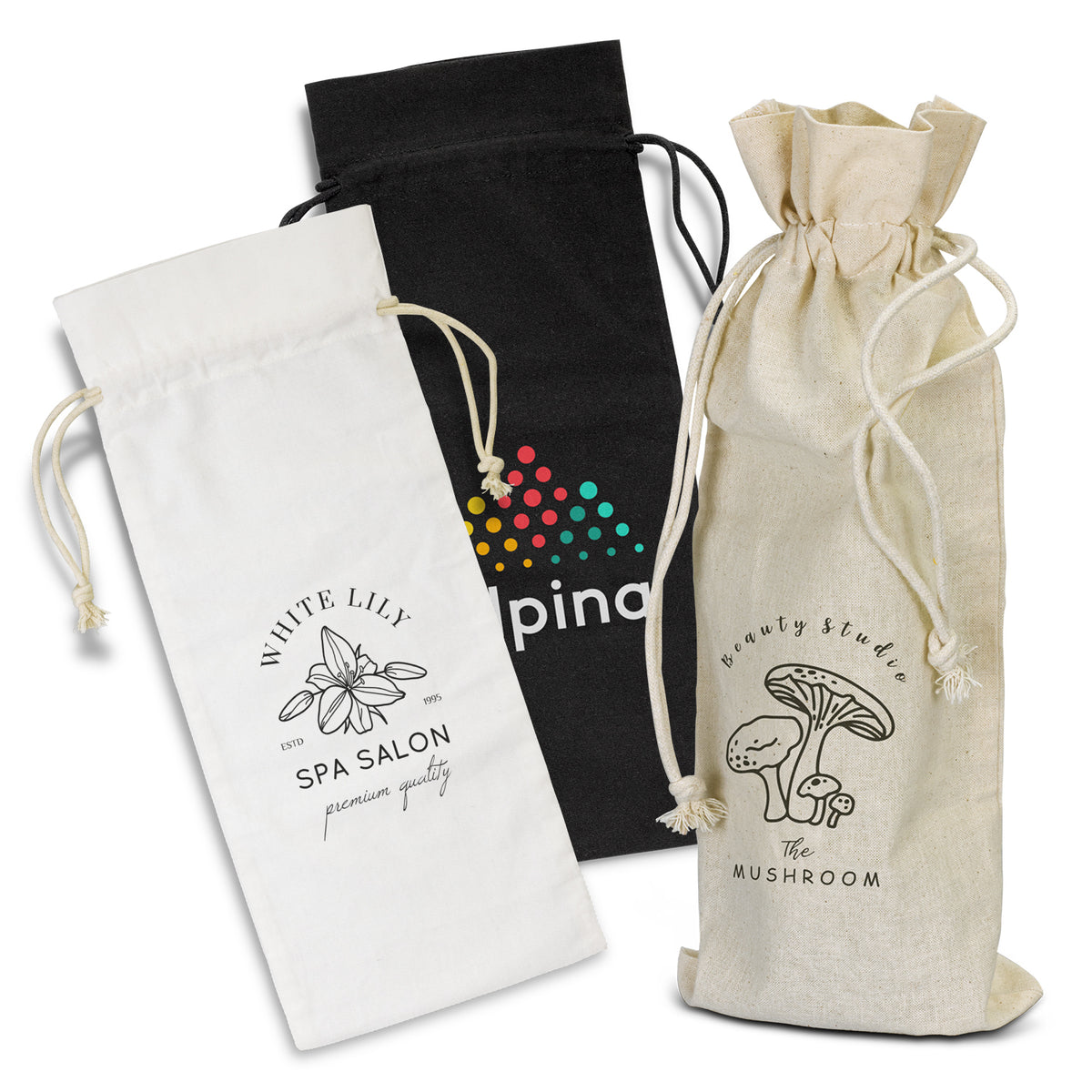 Stock Cotton Wine Drawstring Bag(SCB-64T)