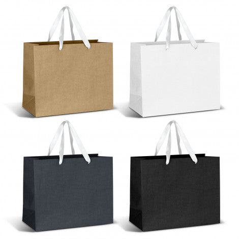Stock Kraft Ribbon Handle Paper Bag-Large (SKP-23T)