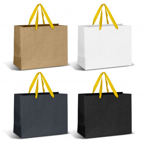 Stock Kraft Ribbon Handle Paper Bag-Large (SKP-23T)
