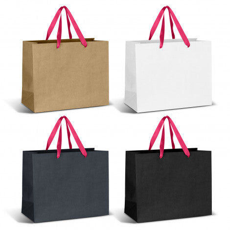 Stock Kraft Ribbon Handle Paper Bag-Large (SKP-23T)