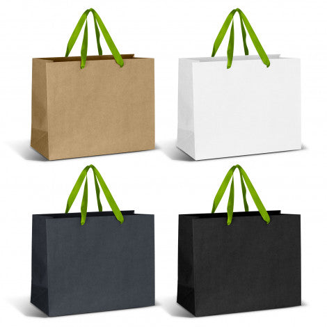 Stock Kraft Ribbon Handle Paper Bag-Large (SKP-23T)