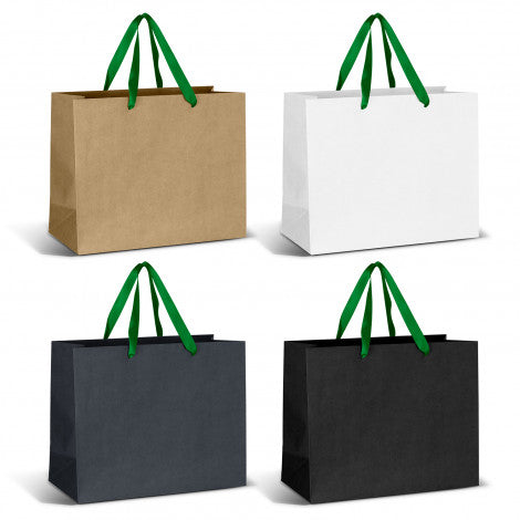 Stock Kraft Ribbon Handle Paper Bag-Large (SKP-23T)