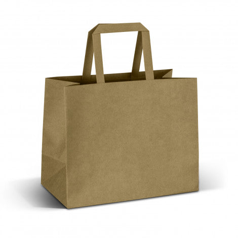 Stock Kraft Flat Handle Paper Bag Landscape-Medium (SKP-10T)
