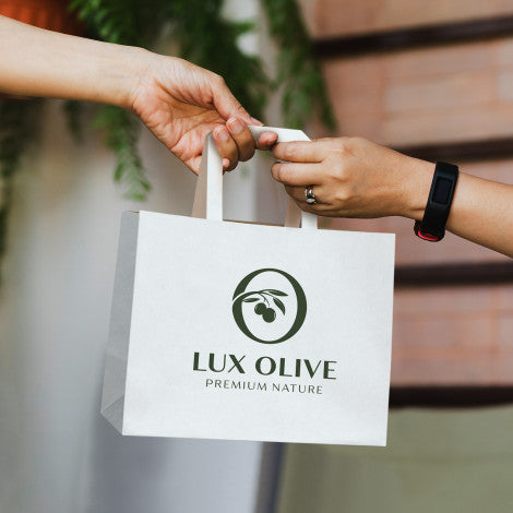 Stock Kraft Flat Handle Paper Bag Landscape-Medium (SKP-10T)