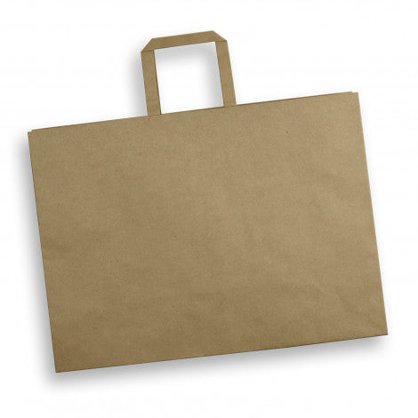 Stock Kraft Flat Handle Paper Bag Landscape-Extra Large (SKP-14T)