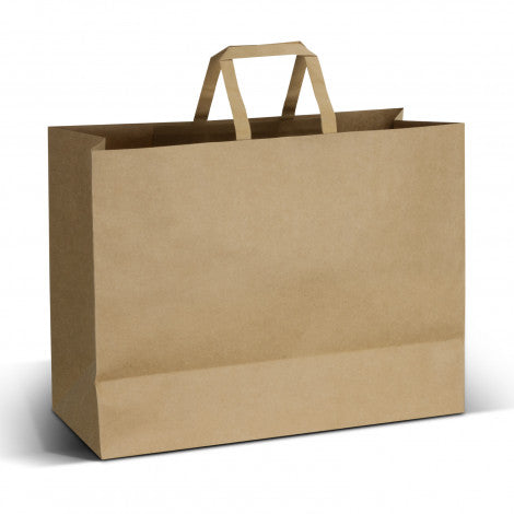 Stock Kraft Flat Handle Paper Bag Landscape-Extra Large (SKP-14T)