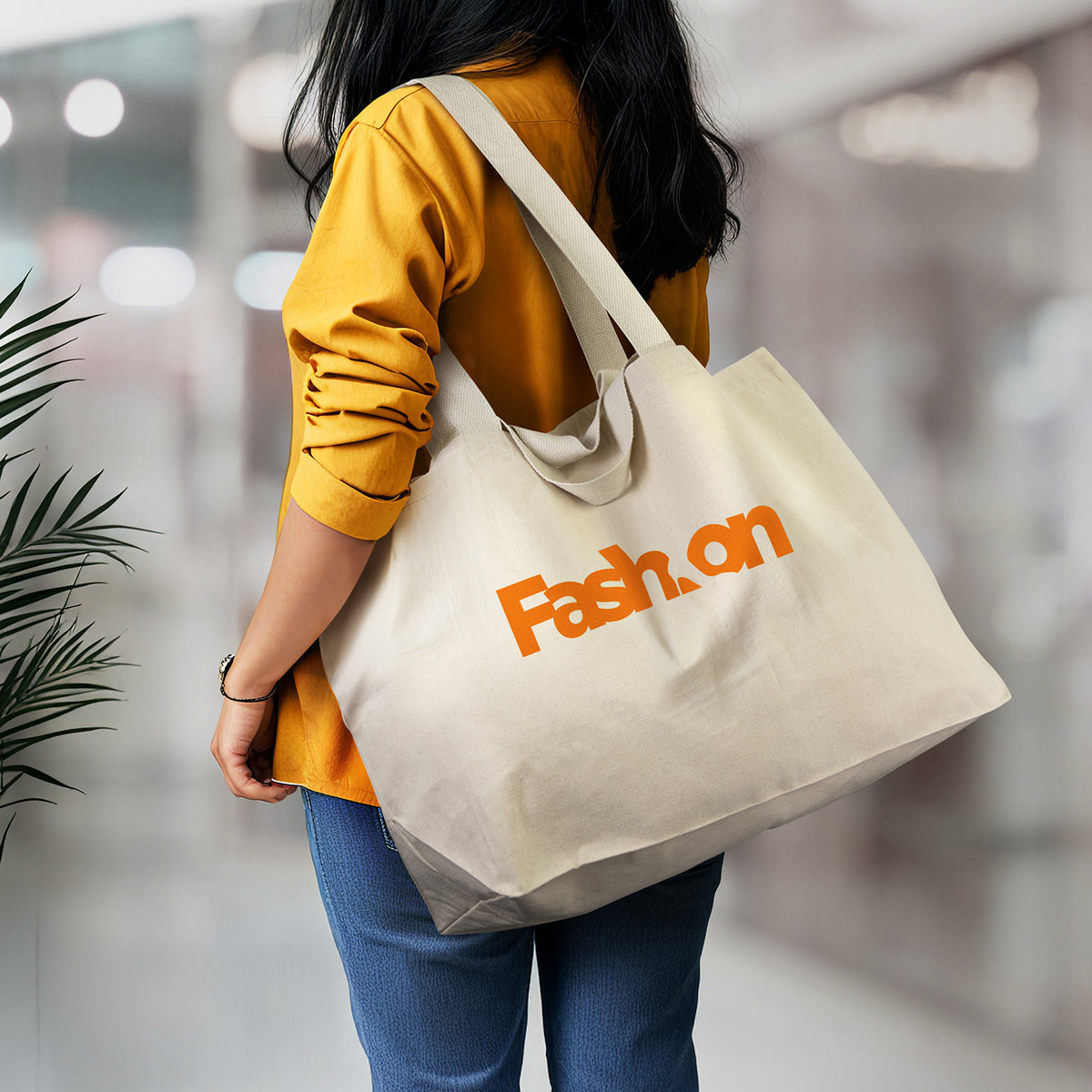 Stock Double Handles Cotton Tote Bag  (SCB-77T)