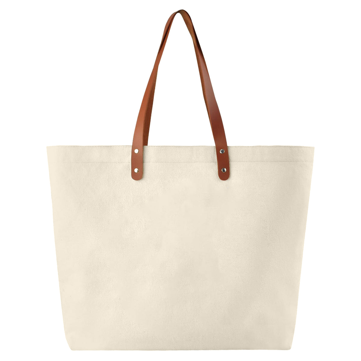 Stock Cotton Tote Bag With Leather straps(SCB-72D)