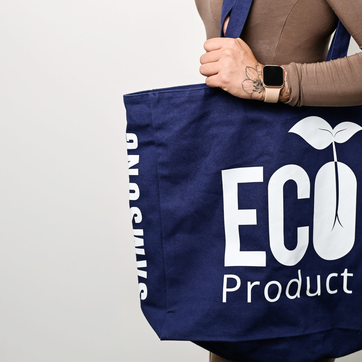 Stock Recycled Cotton-Poly Shopping Bag (SCB-78H)