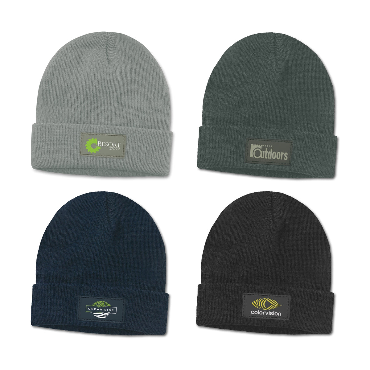 Roll Up Cuff Beanie with Patch(SHW-27T) - greenpac.com.au