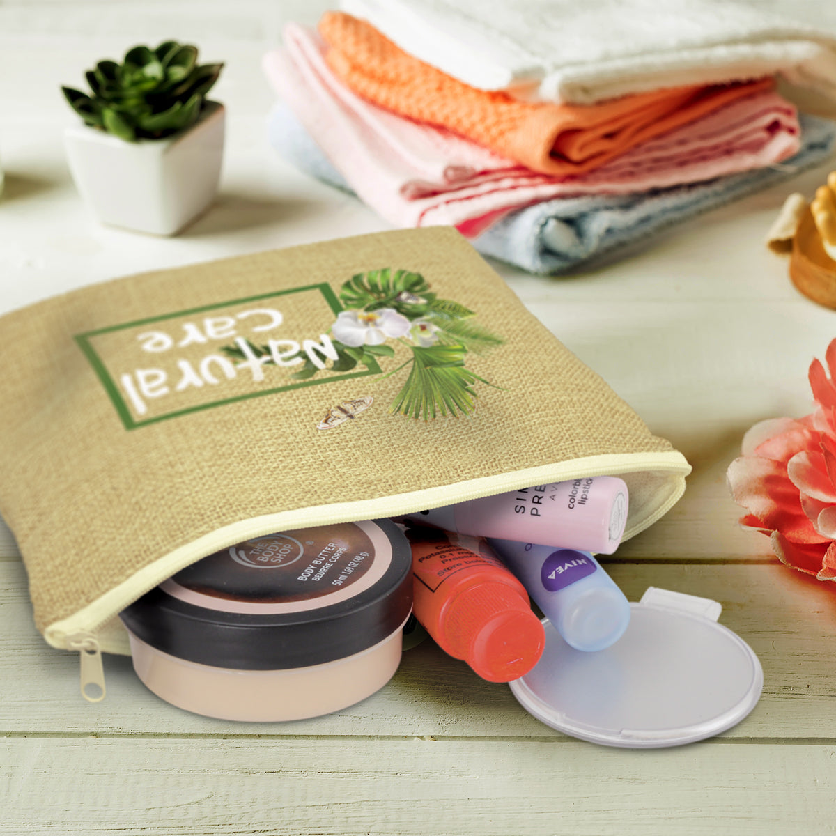 Stock Poly-jute Cosmetic Bag(SJB-31T)