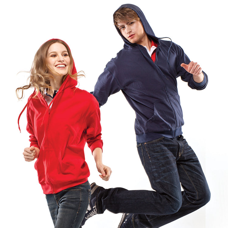 Vogue 100% Cotton Full-zip Hoodie(SCT-14G) - greenpac.com.au