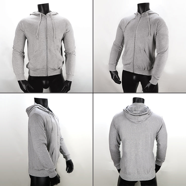 Vogue 100% Cotton Full-zip Hoodie(SCT-14G) - greenpac.com.au