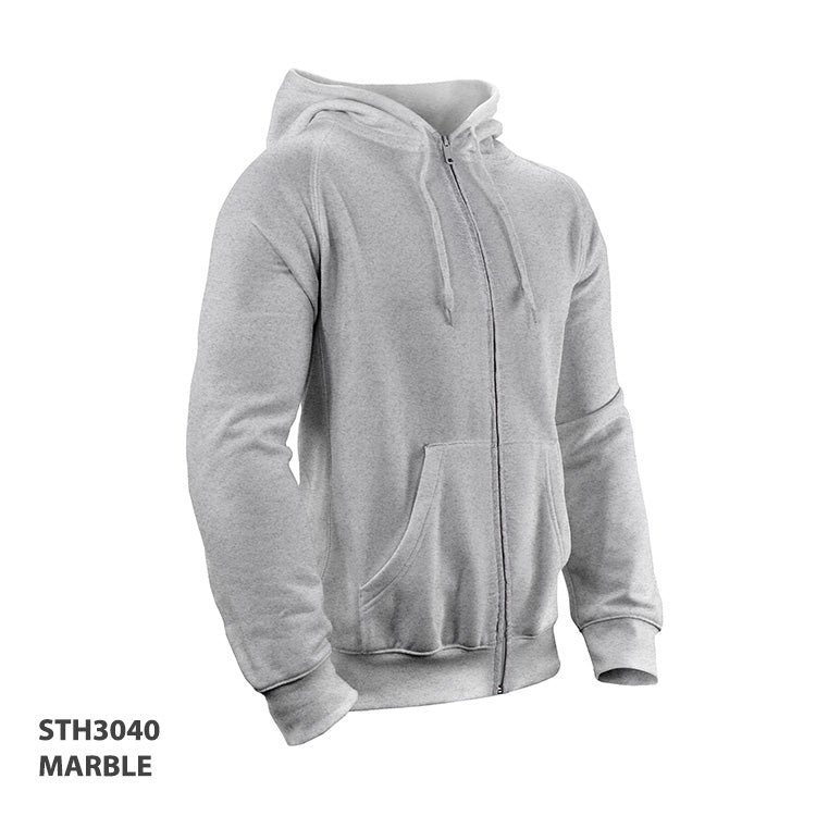 Vogue 100% Cotton Full-zip Hoodie(SCT-14G) - greenpac.com.au