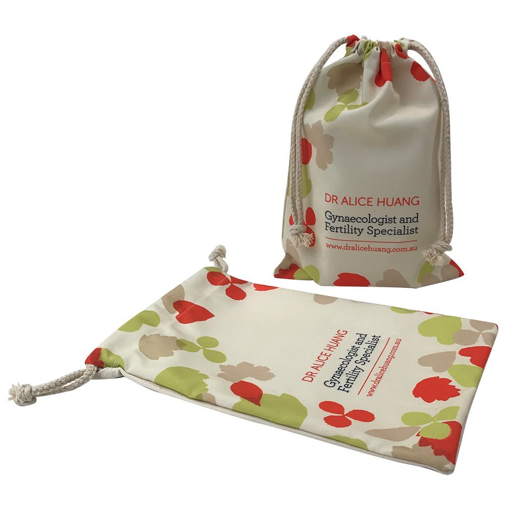 Calico Medium Drawstring  Bag(CA-08) - greenpac.com.au