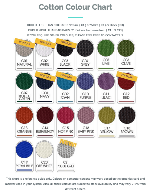 Coloured Handle Cotton Tote Bag(CB-23) - greenpac.com.au