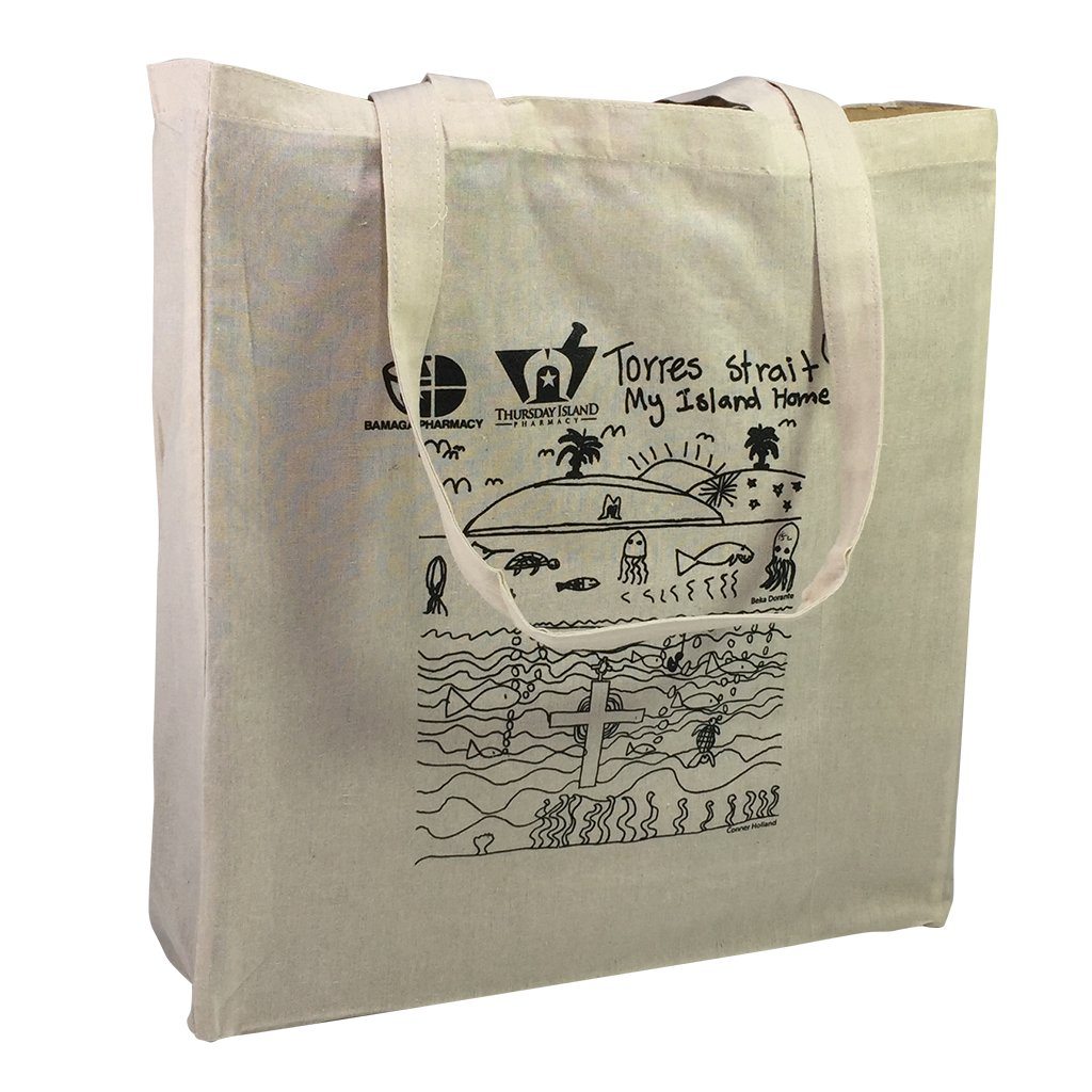 Stock Calico Shopping Bag With Extra Long Handle(SCB-19T) - greenpac.com.au