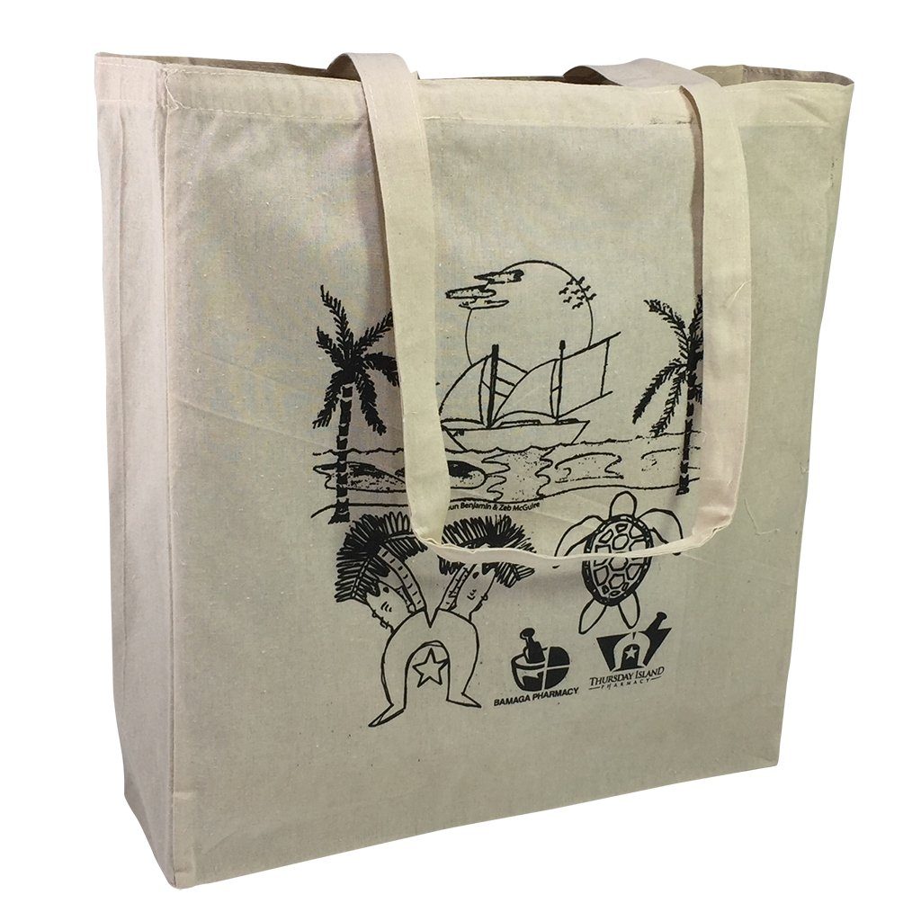 Stock Calico Shopping Bag With Extra Long Handle(SCB-19T) - greenpac.com.au