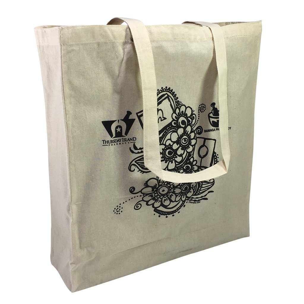 Stock Calico Shopping Bag With Extra Long Handle(SCB-19T) - greenpac.com.au