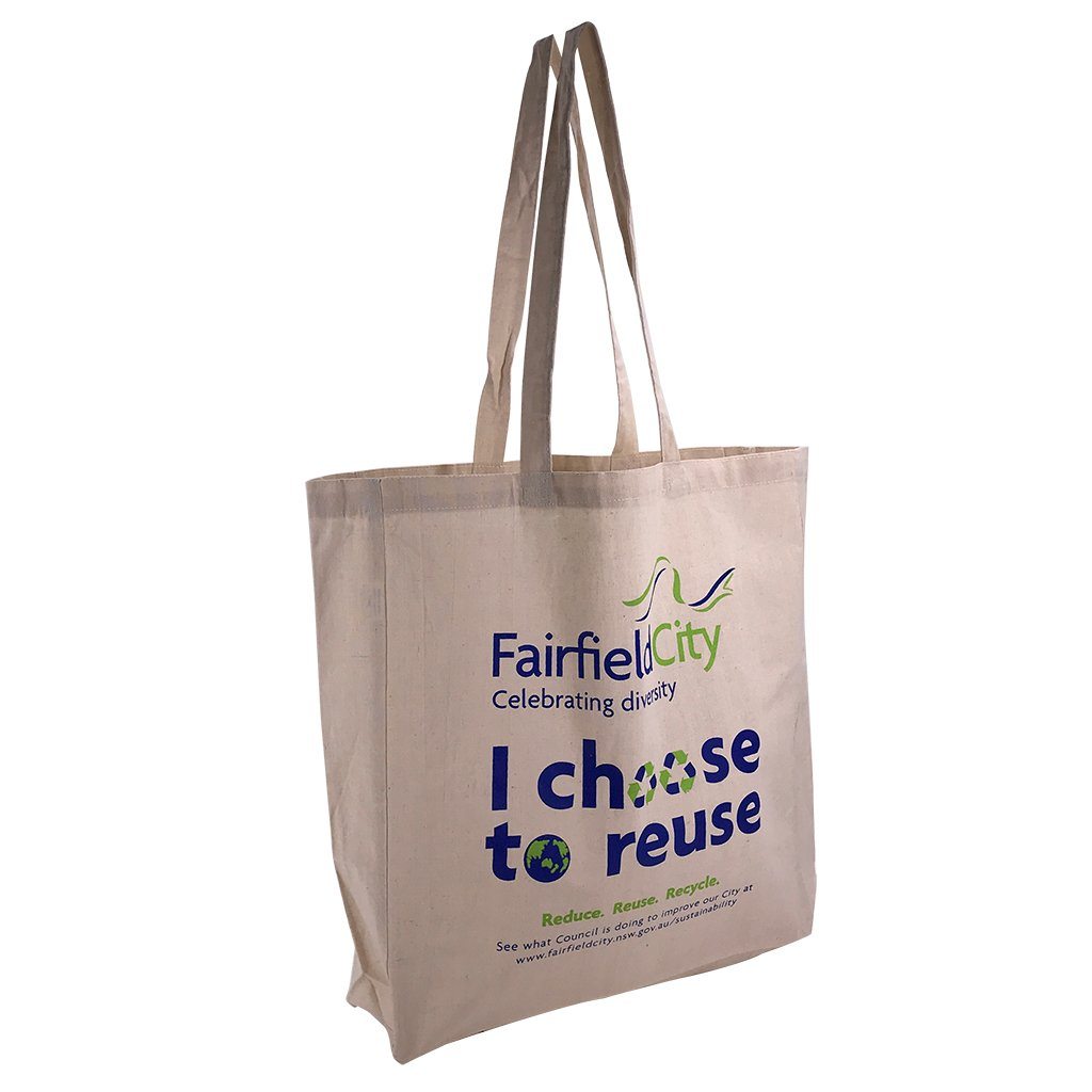 Stock Calico Shopping Bag with Gusset(SCB-06D) - greenpac.com.au