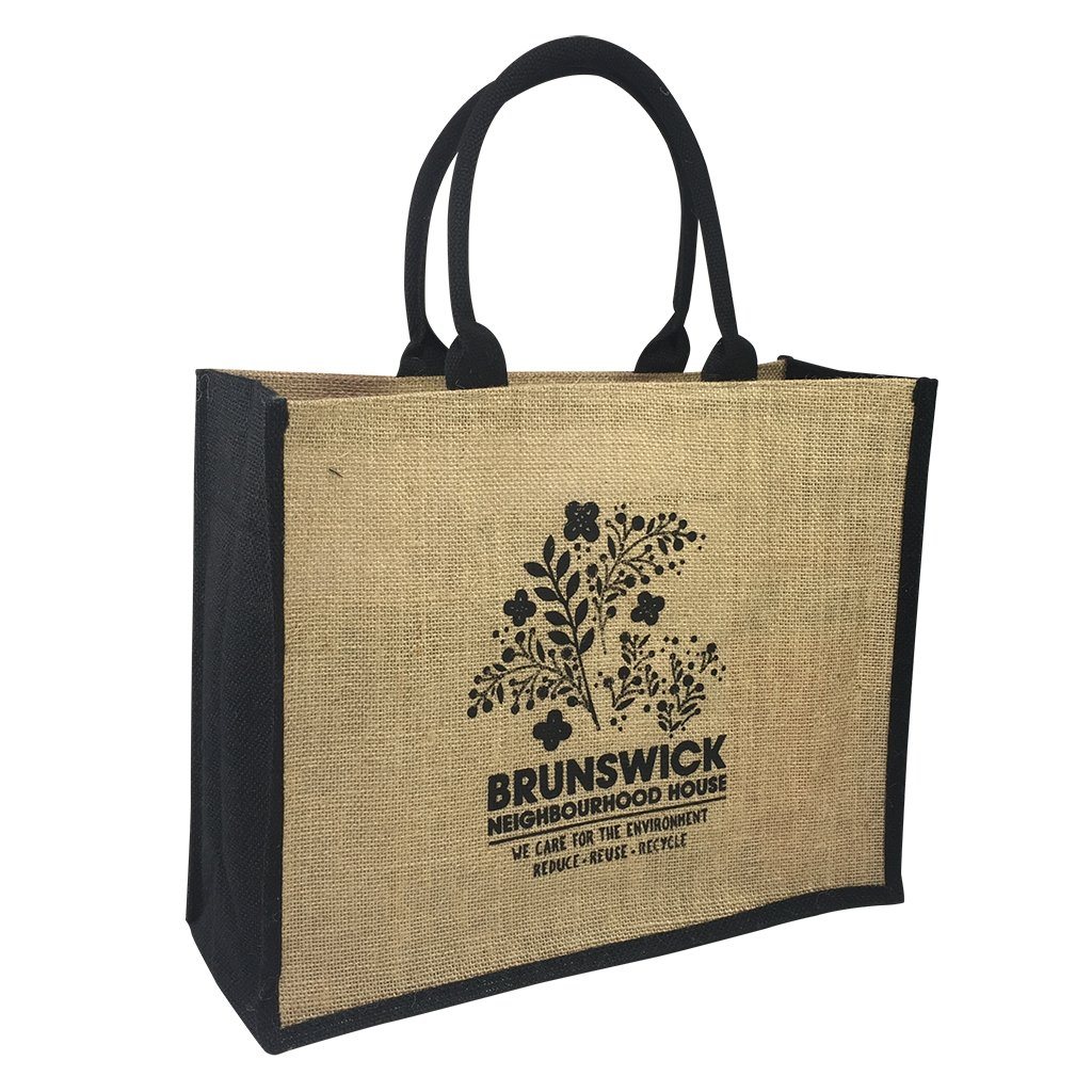 Stock Jute Bag Coloured-Black(SJB-02D) - greenpac.com.au