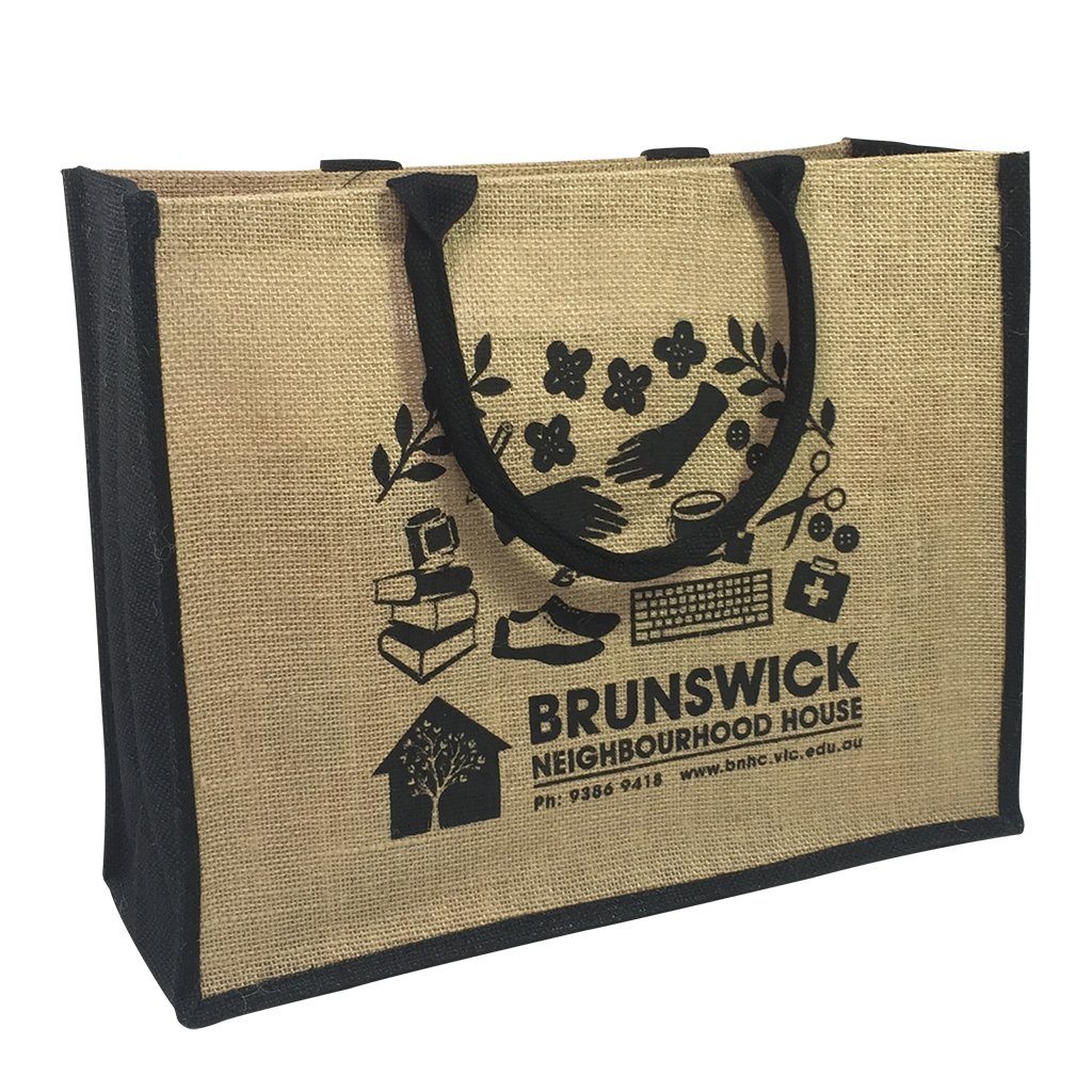 Stock Jute Bag Coloured-Black(SJB-02D) - greenpac.com.au