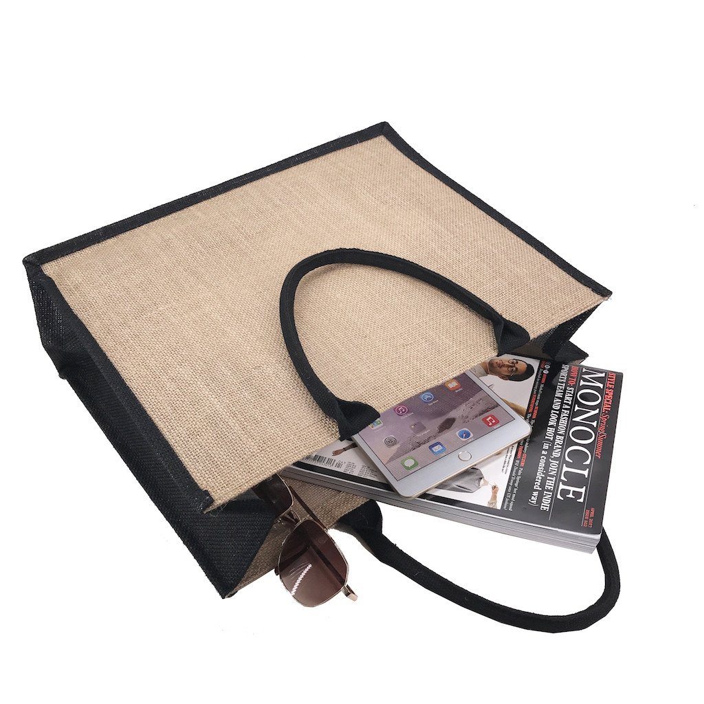 Stock Jute Bag Coloured-Black(SJB-02D) - greenpac.com.au