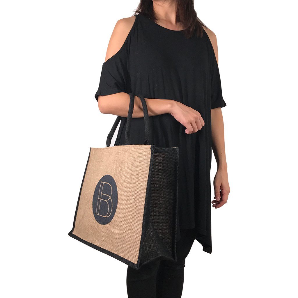 Stock Jute Bag Coloured-Black(SJB-02D) - greenpac.com.au
