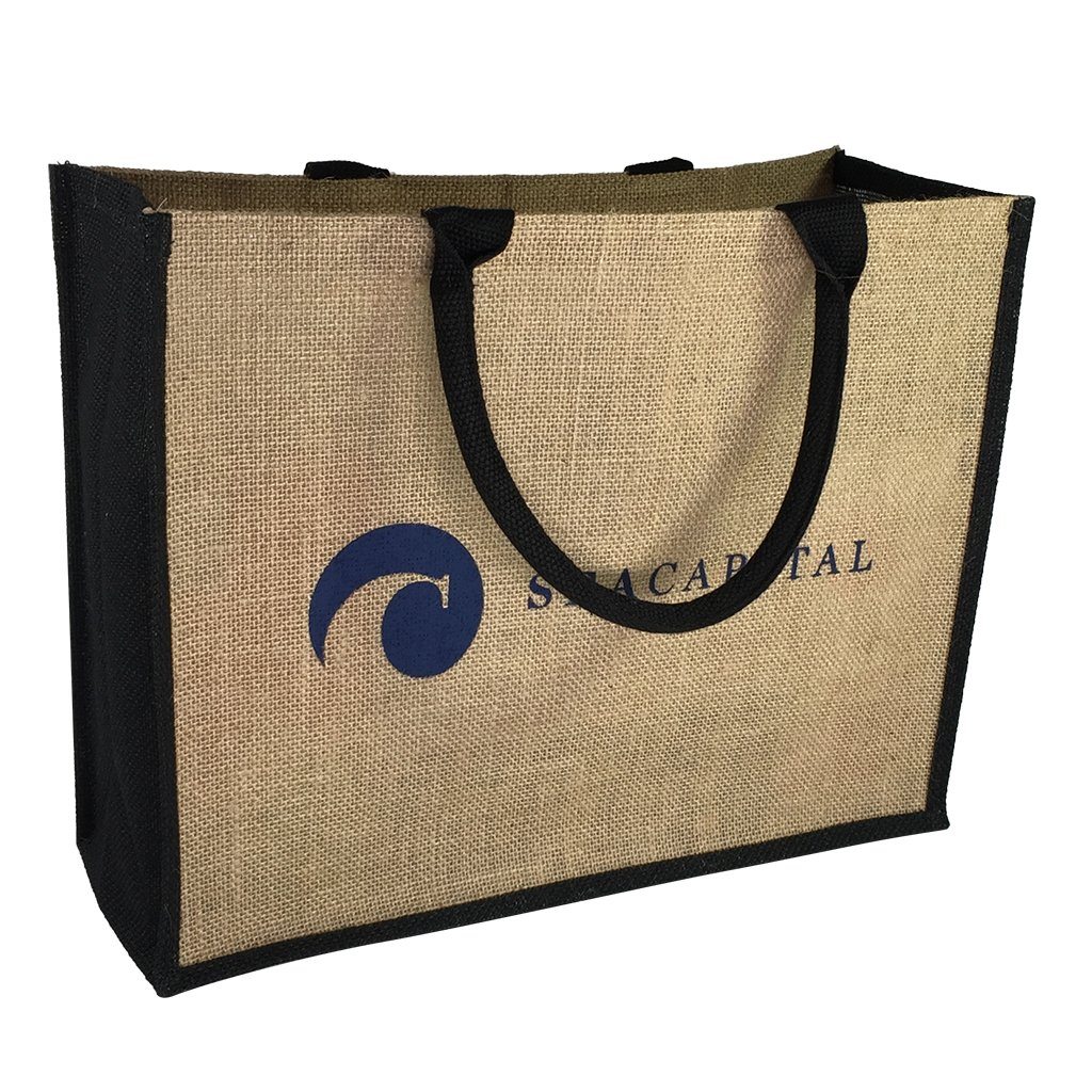 Stock Jute Bag Coloured-Black(SJB-02D) - greenpac.com.au