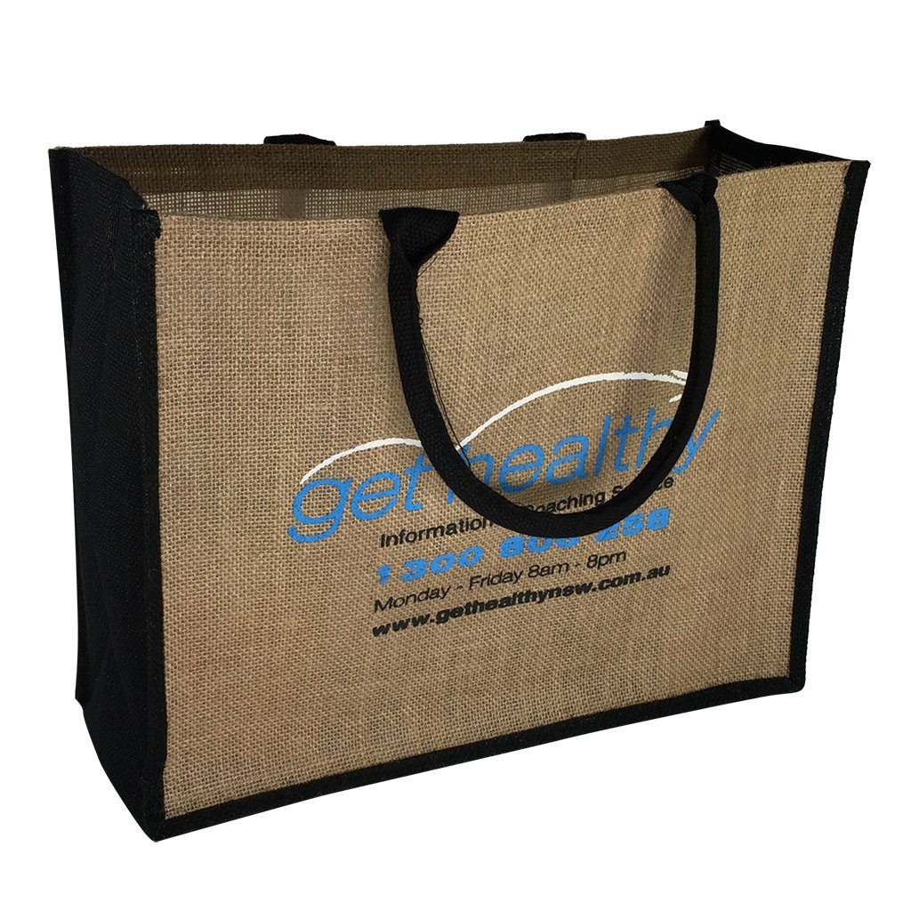Stock Jute Bag Coloured-Black(SJB-02D) - greenpac.com.au