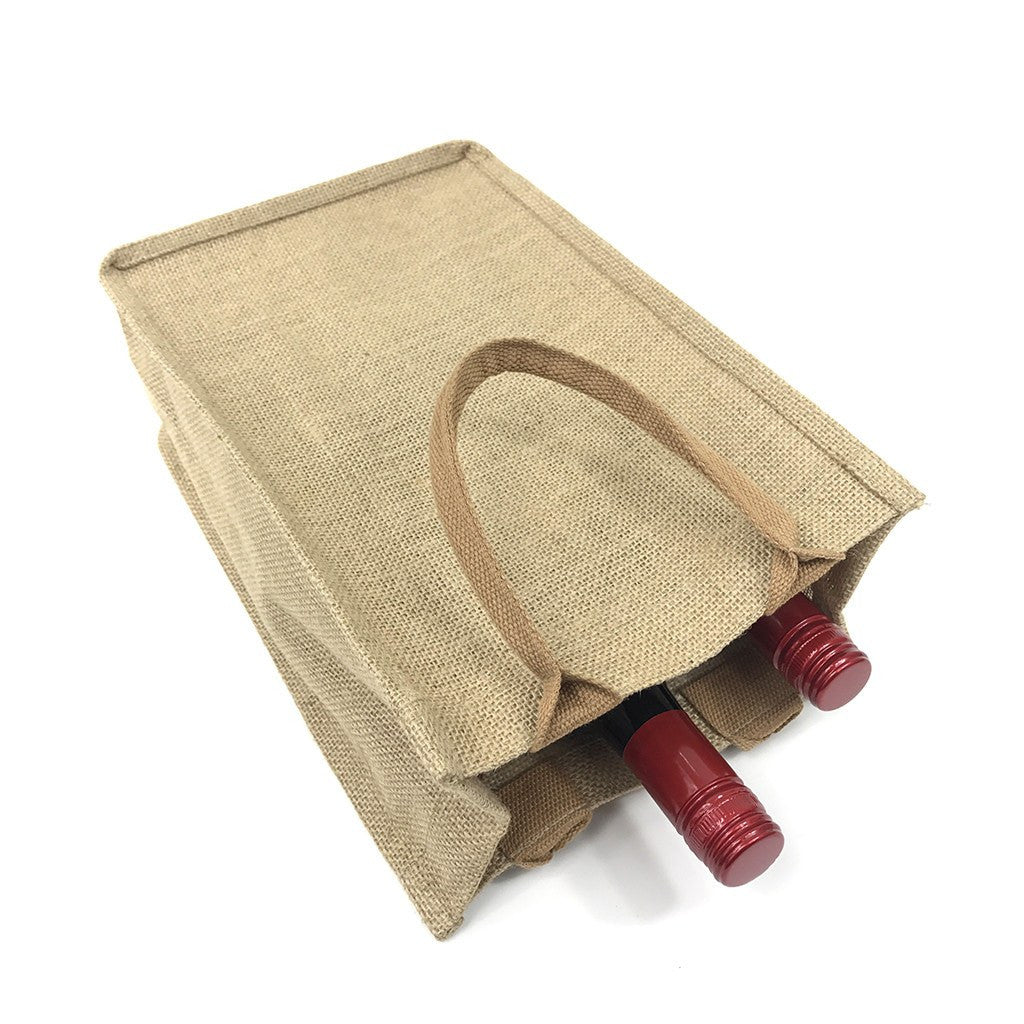Jute 2 Bottles Wine Bag(JB-16) - greenpac.com.au