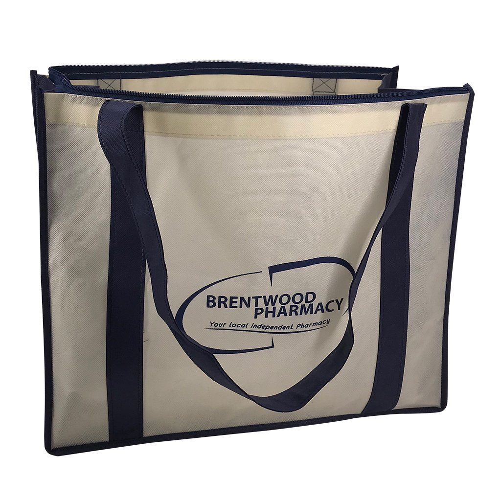 Stock NWPP Large Zipper Shopping Bag(SNB-38D) - greenpac.com.au