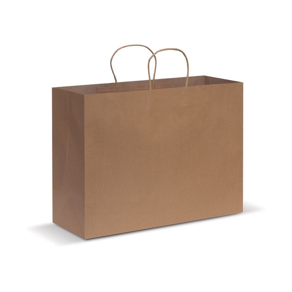 Stock Kraft Paper Carry Bag-Extra Large(SLP-08T) - greenpac.com.au