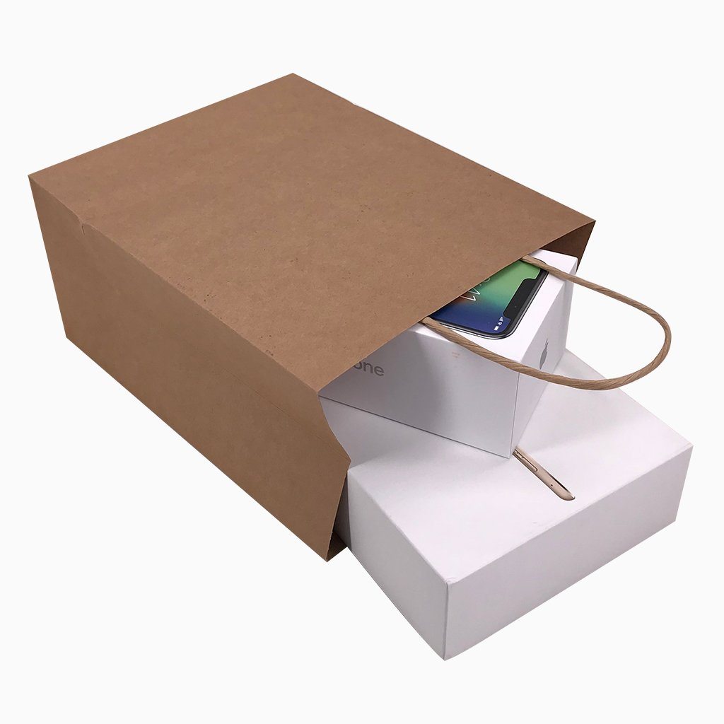 Stock Kraft Paper Carry Bag-Medium(SLP-06T) - greenpac.com.au
