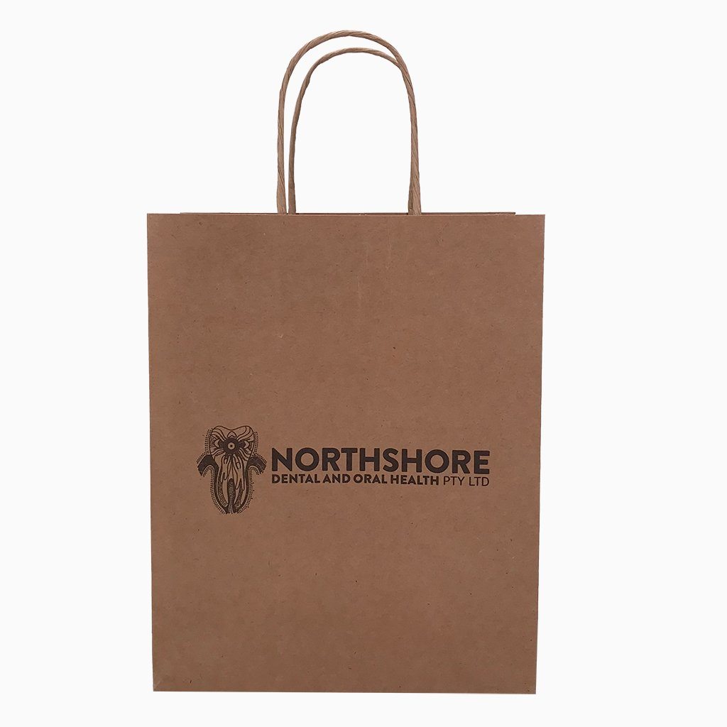 Stock Kraft Paper Carry Bag-Medium(SLP-06T) - greenpac.com.au