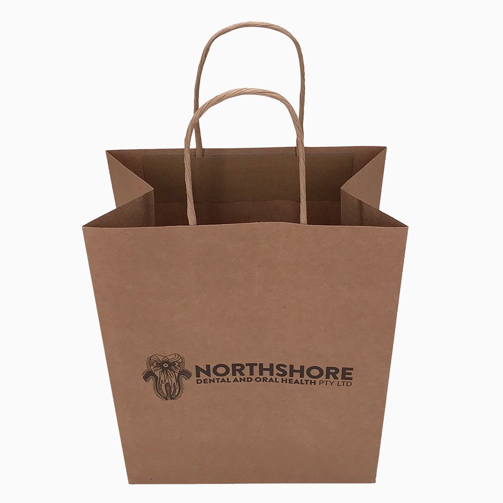 Stock Kraft Paper Carry Bag-Medium(SLP-06T) - greenpac.com.au