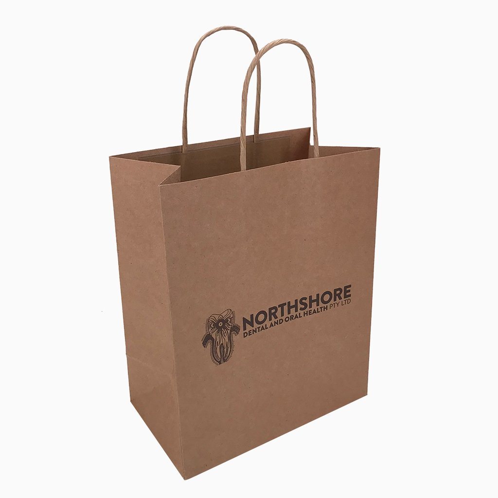 Stock Kraft Paper Carry Bag-Medium(SLP-06T) - greenpac.com.au