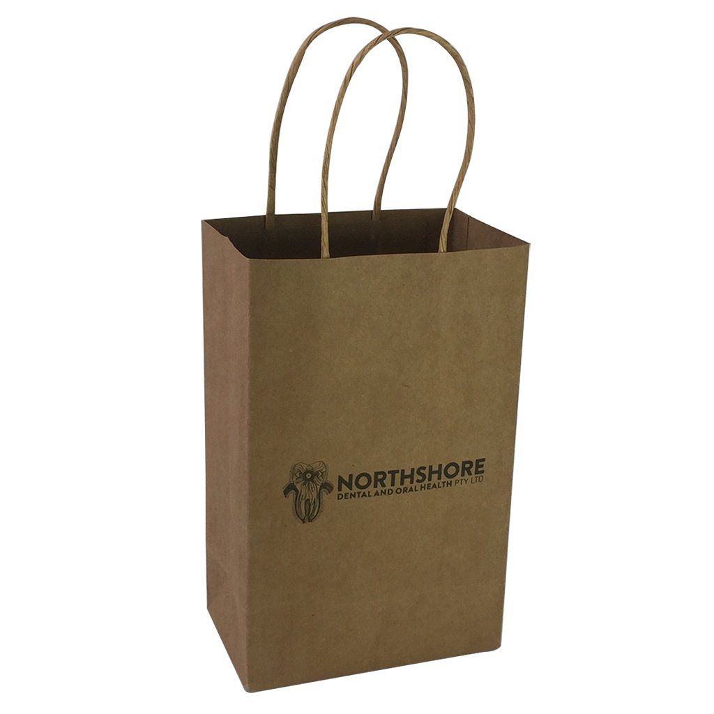 Stock Kraft Paper Carry Bag-Small(SLP-05T) - greenpac.com.au