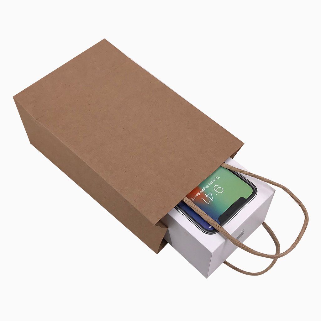 Stock Kraft Paper Carry Bag-Small(SLP-05T) - greenpac.com.au