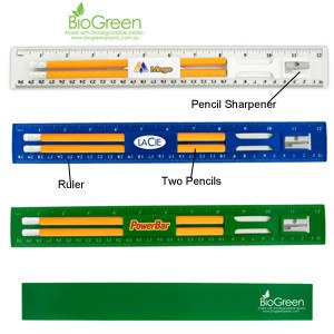BioGreen Pencil &amp; Ruler Set(SDA-16) - greenpac.com.au