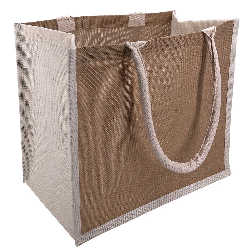 Stock Jute Shopper With Large Gusset-Coloured(SJB-08T) - greenpac.com.au