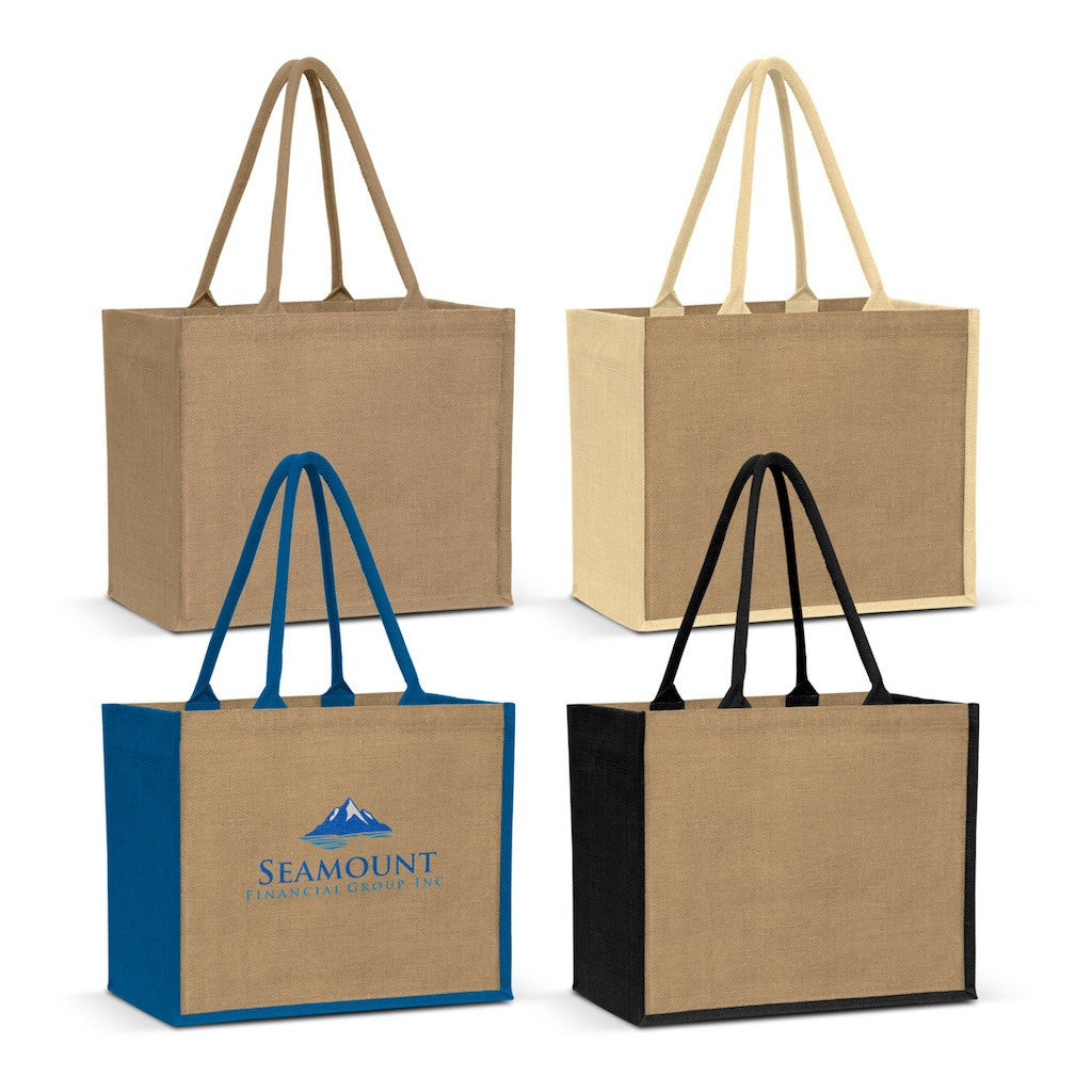 Stock Jute Shopper With Large Gusset-Coloured(SJB-08T) - greenpac.com.au