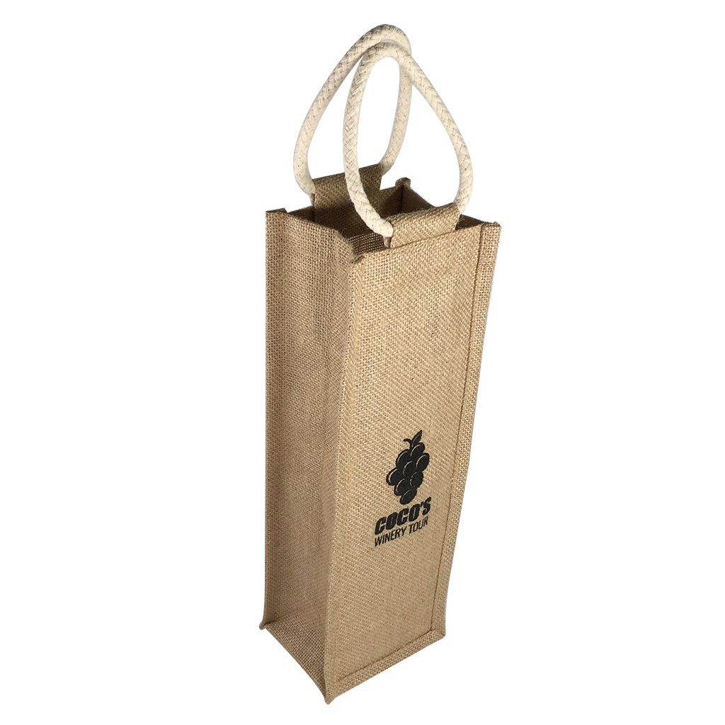 Stock Jute Wine Carrier-Single Bottle(SJB-13T) - greenpac.com.au