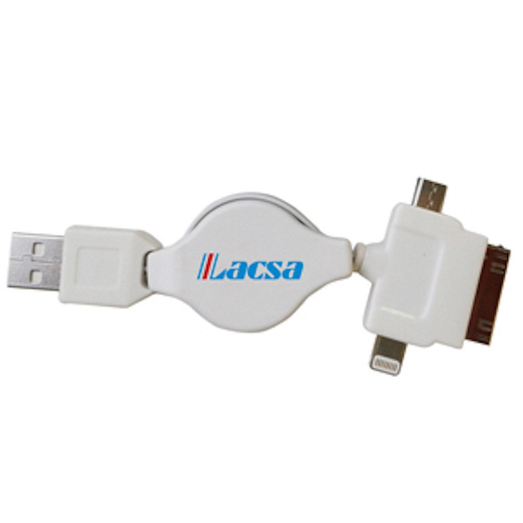 3 in 1 Retractable USB Charger(STP-30) - greenpac.com.au